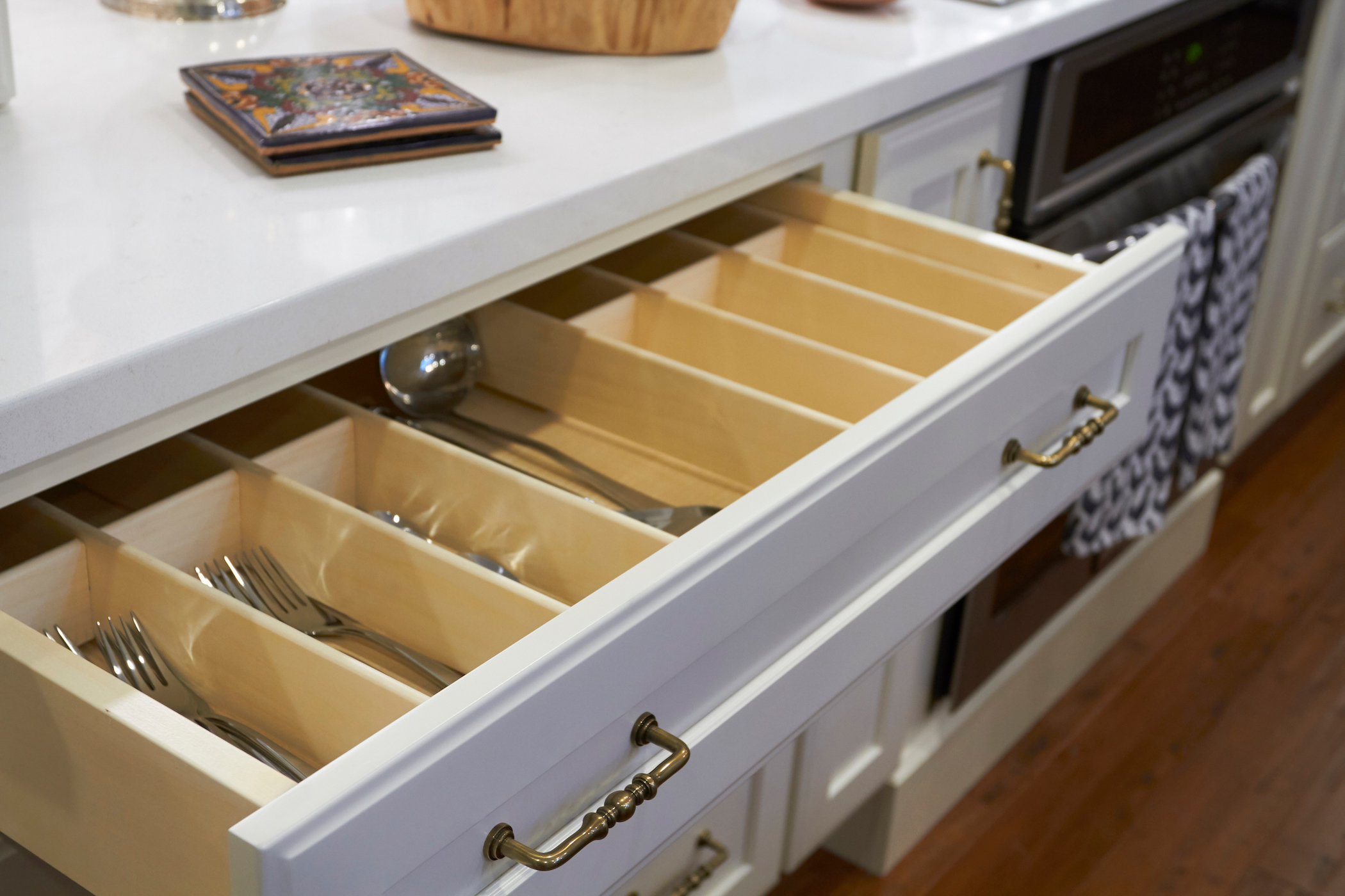 Custom Pull Out Tray Storage - Crystal Cabinets