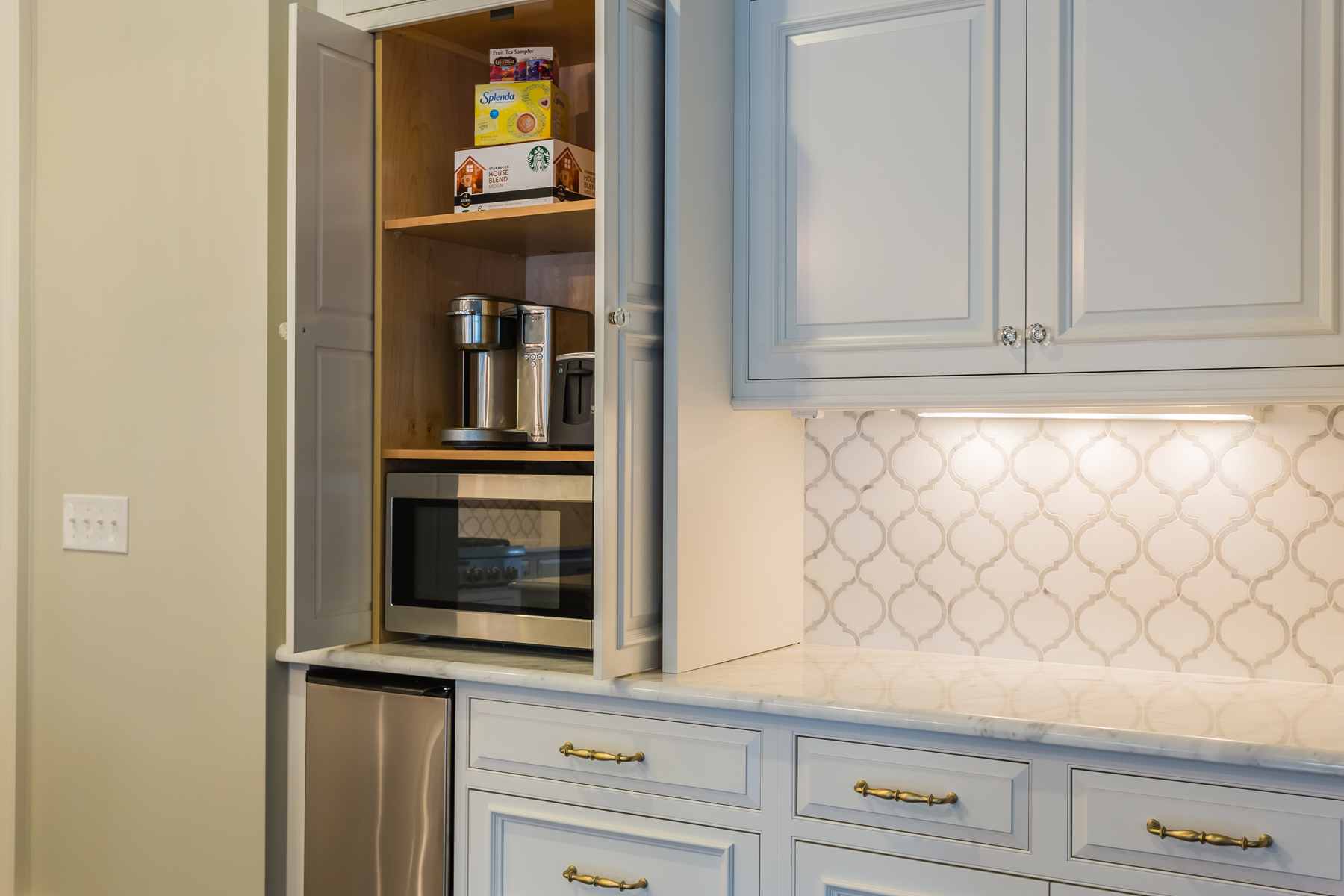 Custom Pull Out Tray Storage - Crystal Cabinets