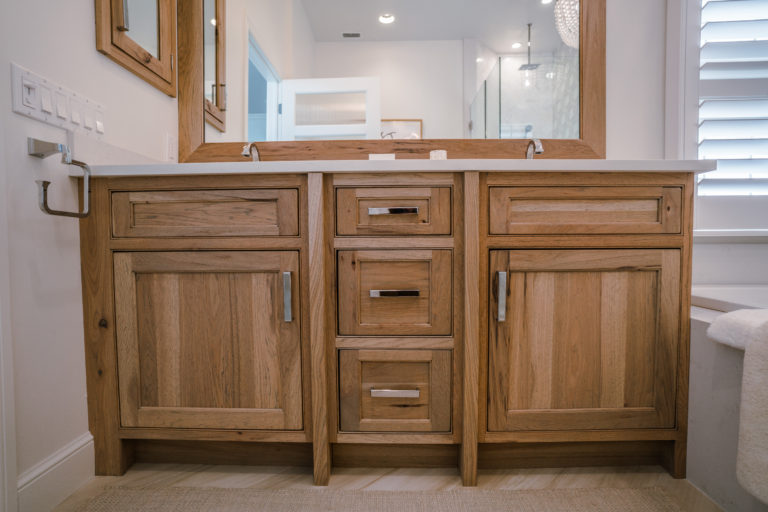 Hickory Bathroom Vanity Crystal