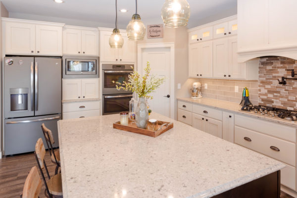 Antique Ivory Kitchen with a Contrasting Island - Crystal ...