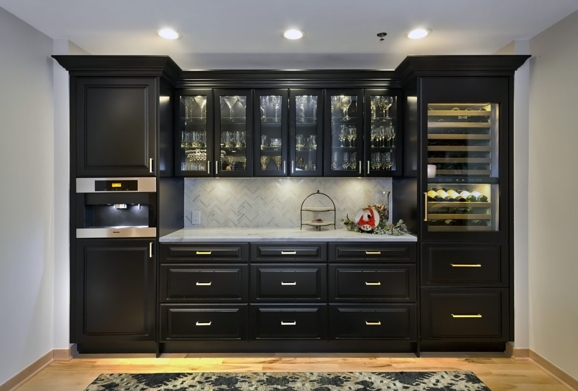 Black Painted Bar Cabinetry