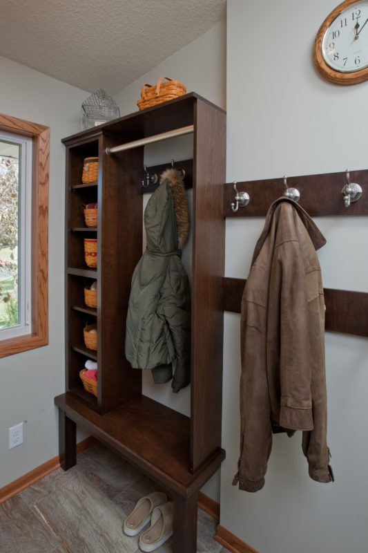 Mudroom Cabinets with a Chocolate Brown Finish