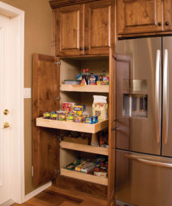 Broom Cabinet with Rollout Shelves
