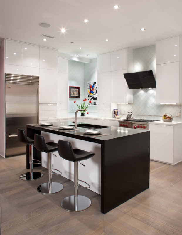 Contemporary Loft Style White Kitchen