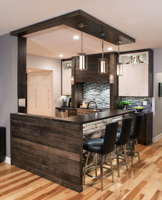Contemporary Rustic Cabinets with a Dark Finish