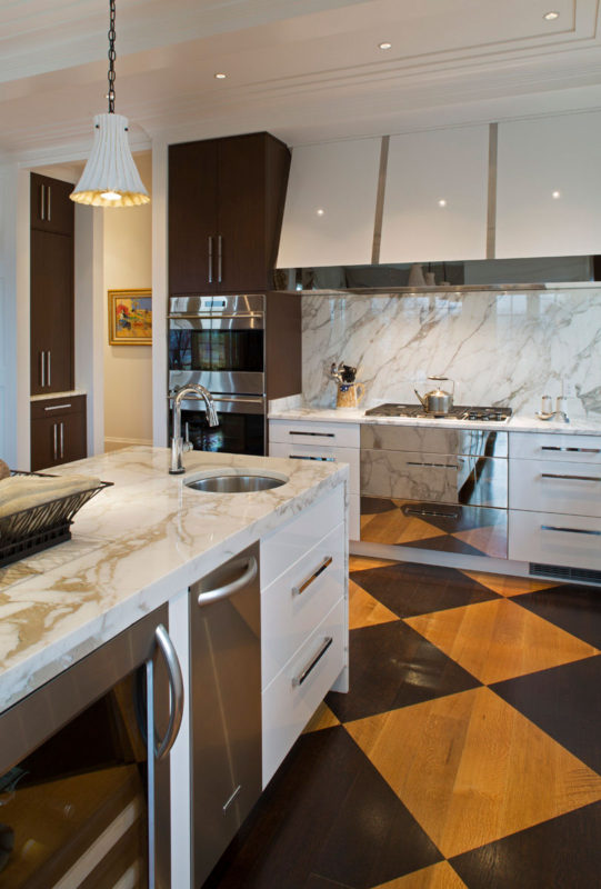 Eclectic Transitional White Gloss with Wenge Kitchen