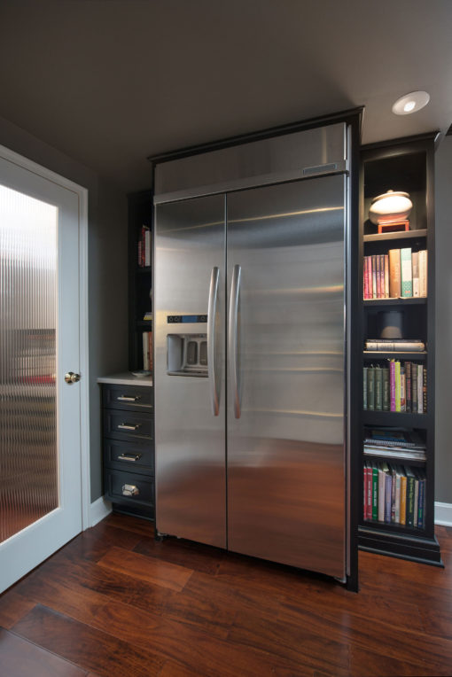 Painted Black Transitional Style Kitchen - Crystal Cabinets