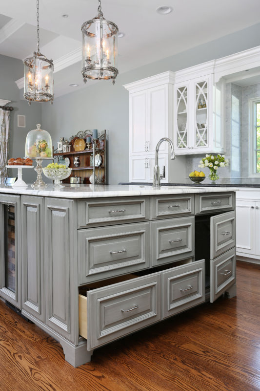 Traditional Formal White and Grey Kitchen