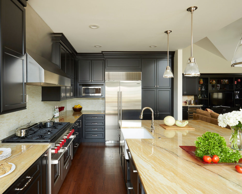 Transitional Painted Black Kitchen