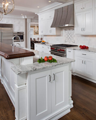 Transitional Painted White Inset Kitchen