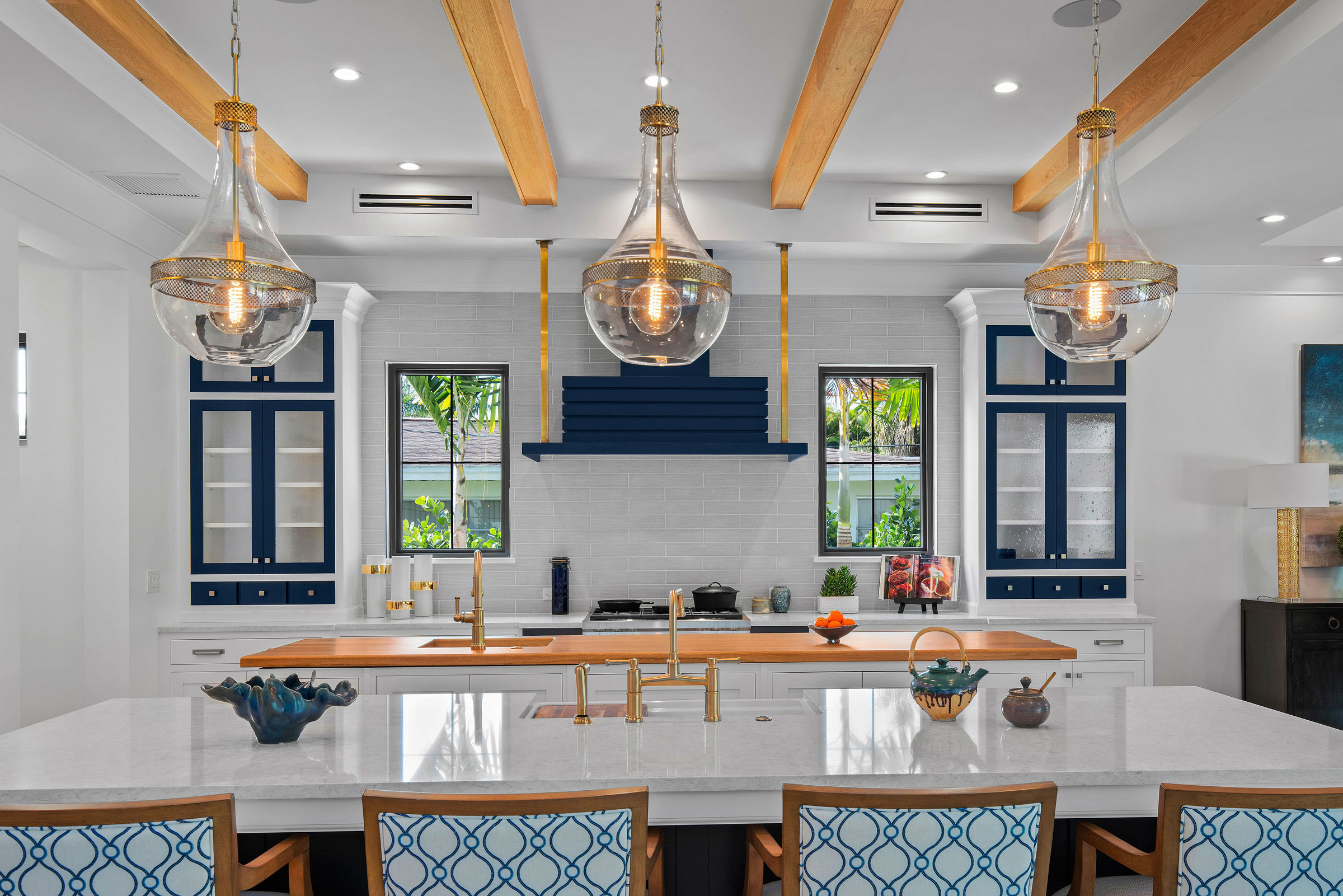 Navy Blue & White Transitional Kitchen