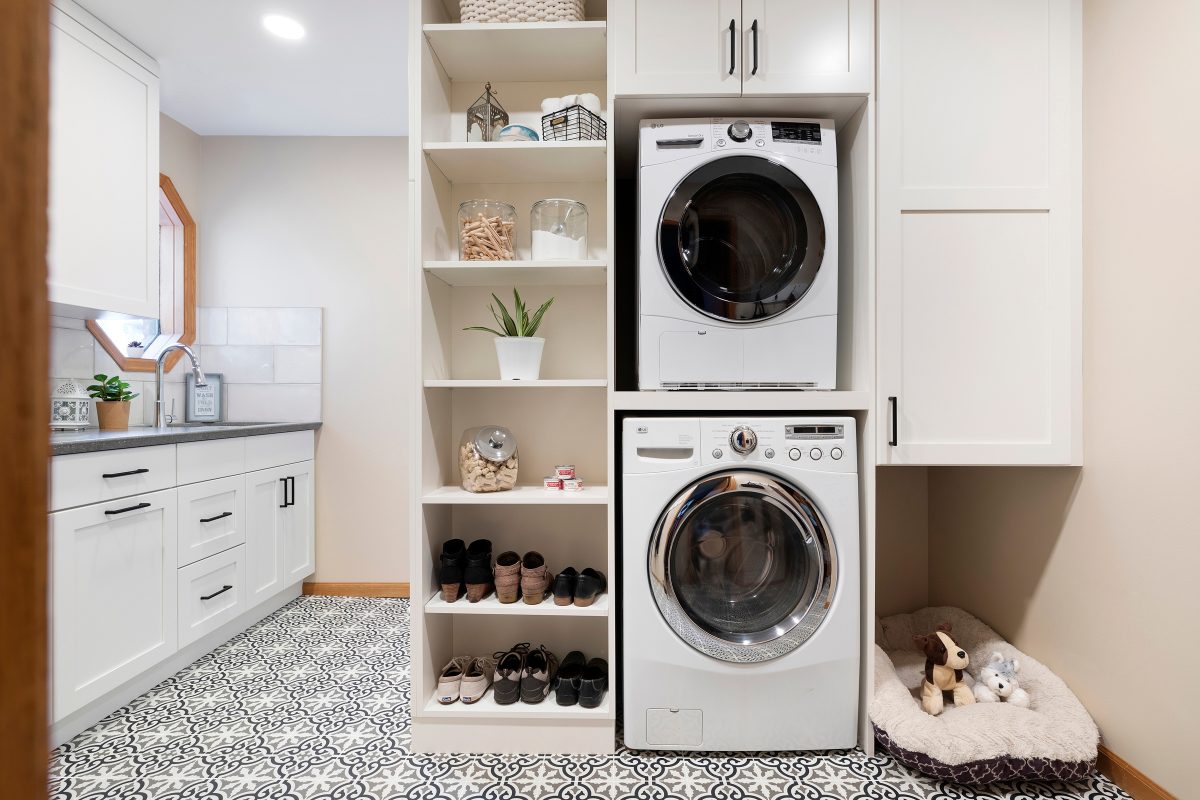 Luxurious Family Laundry Room - Crystal Cabinets