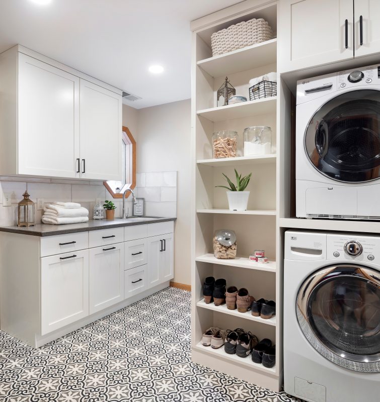 Luxurious Family Laundry Room - Crystal Cabinets